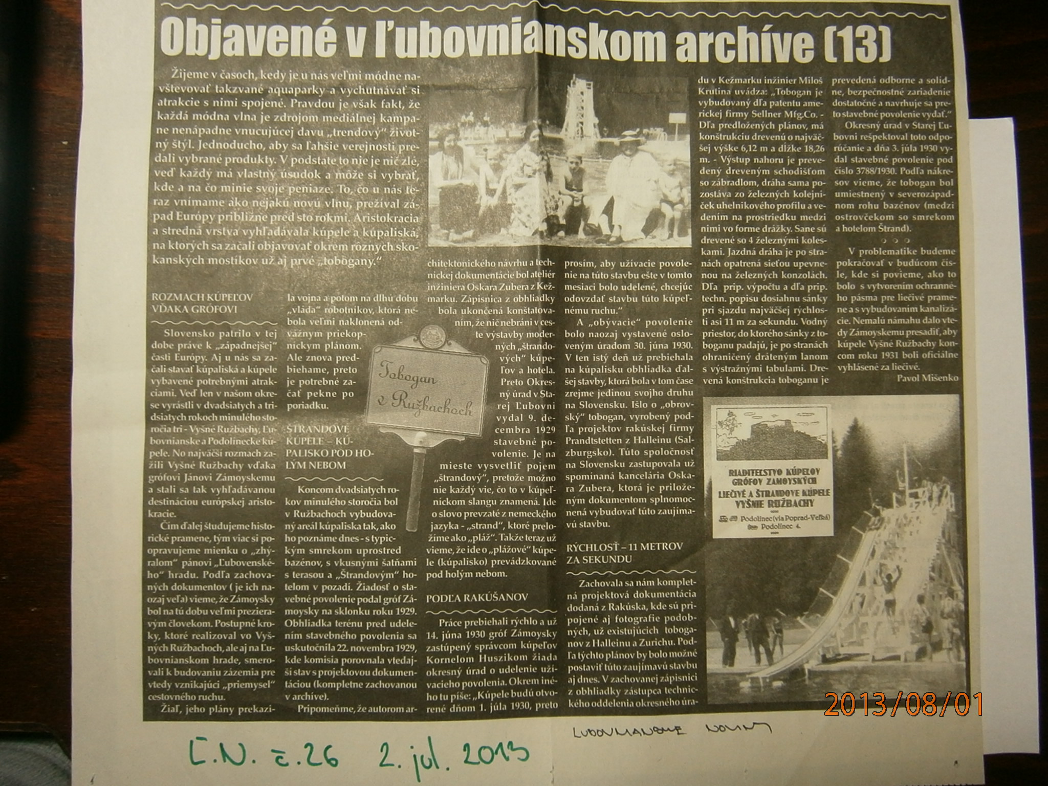 2.7.2013 tobogan v ruzbachoch